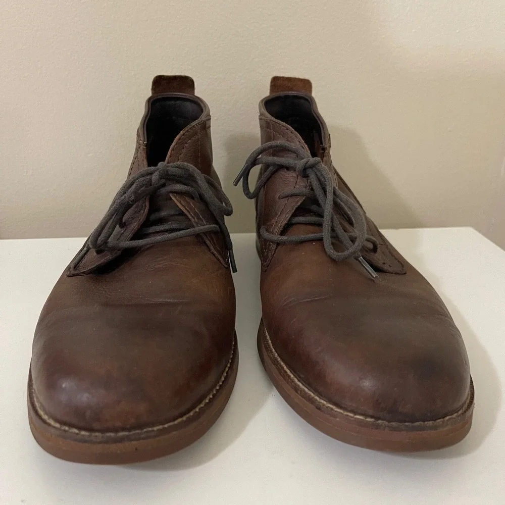 Cole‎ Haan Charles Brown Leather Chukka Boots Lace Up Ankle Mens 9.5 M C11847